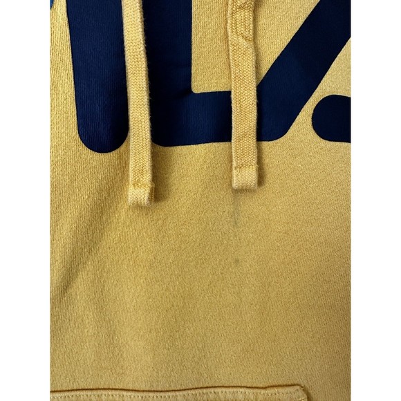 Fila Sweatshirt Men's Large Yellow Hoodie Sweater Pullover Logo * Authentic - Picture 6 of 6